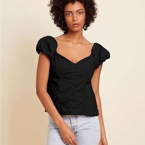 Nation LTD Angel Bubble Sleeve Pima Cotton Top (Small)